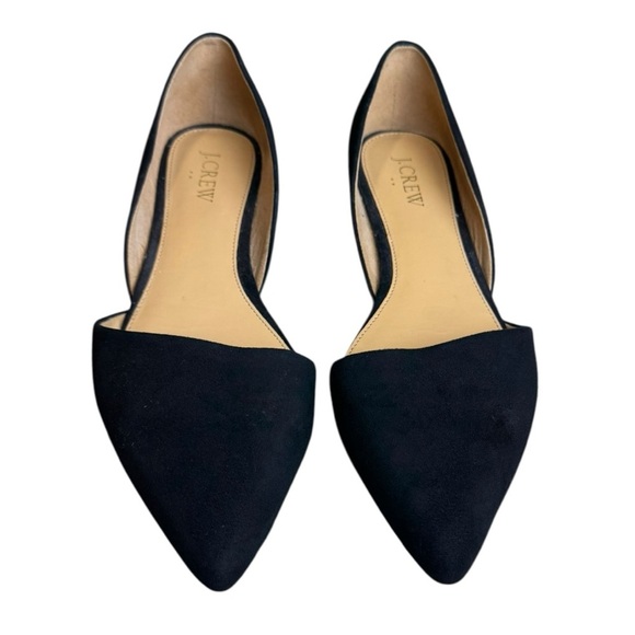 J.Crew Classic Minimalist Black Suede Pointed Toe Flats Size 8.5 - Picture 2 of 12